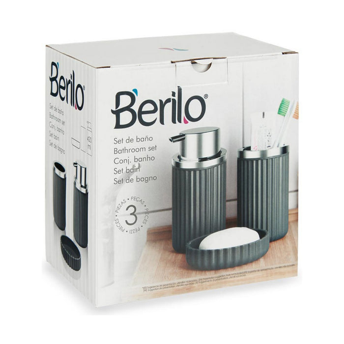 Set de Baie 3 Piese Antracit Plastic