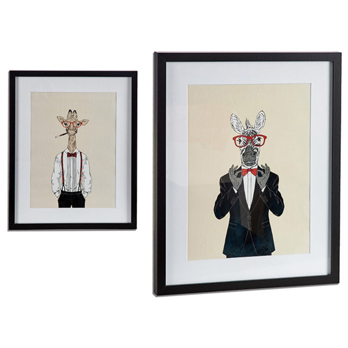 Tablou Cu ramă 43 x 3 x 53 cm Negru Plăci aglomerate