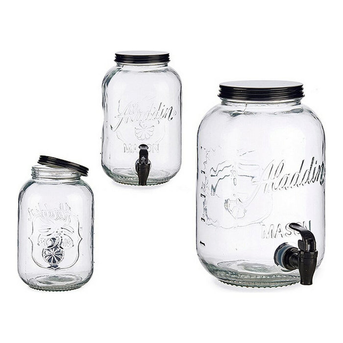 Ulcior din Sticlă Transparentă Robinet 3800 ml