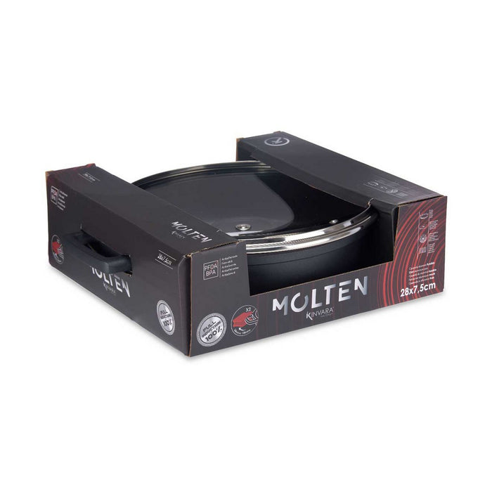Caserolă Molten Negru Aluminiu (28 x 7,5 cm)