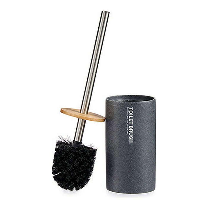 Perie pentru toaletă Gri Metal Rășină Bambus 9,7 x 37,5 x 9,7 cm