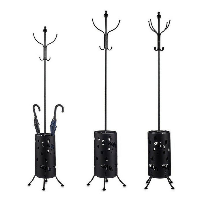 Suport de haine Suport pentru umbrele Negru Metal (44 x 185 x 44 cm)