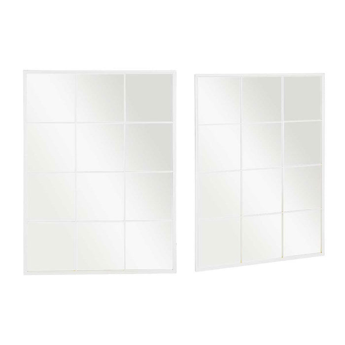 Oglindă de perete Alb Metal Geam Fereastră 90 x 120 x 2 cm
