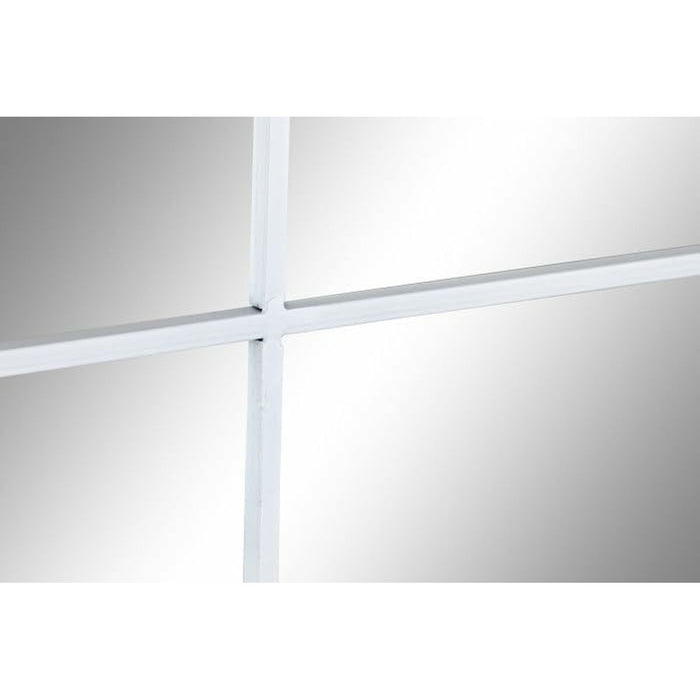 Oglindă de perete Alb Metal Geam Fereastră 90 x 90 x 2 cm
