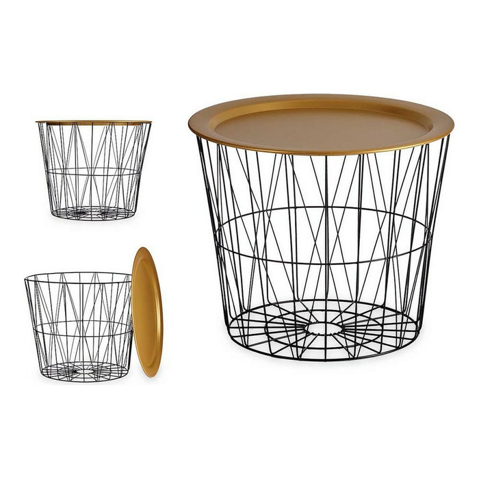 Masa laterală Negru Auriu* Metal 52 x 40 x 52 cm