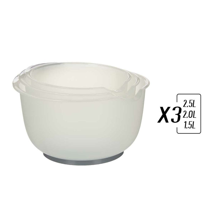 Bol gradat Gri 2,5 L 2 L 1,5 L polipropilenă TPE (3 pcs)