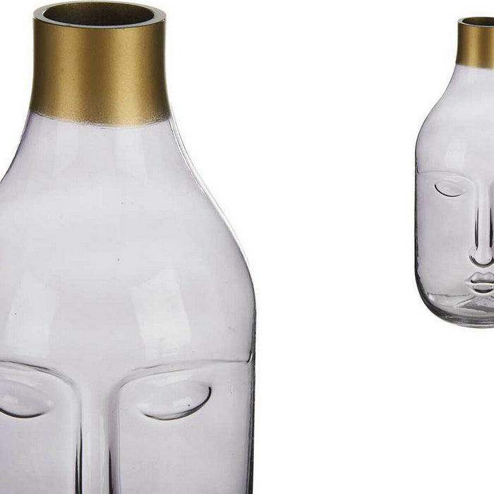 Vază Față Gri Sticlă (11 x 24,5 x 12 cm)