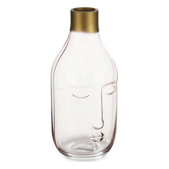 Vază Față Roz Sticlă (11 x 24,5 x 12 cm)