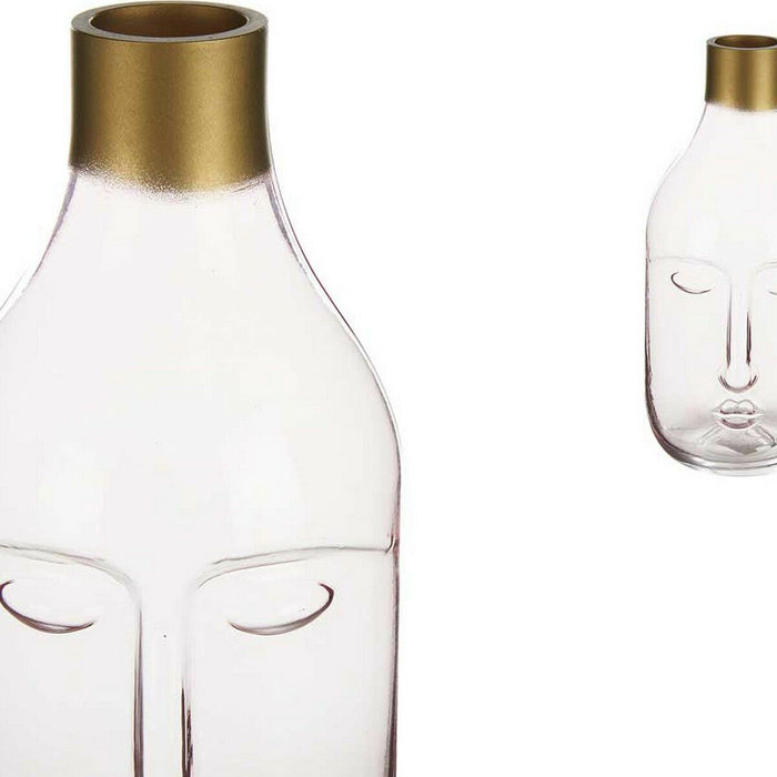 Vază Față Roz Sticlă (11 x 24,5 x 12 cm)