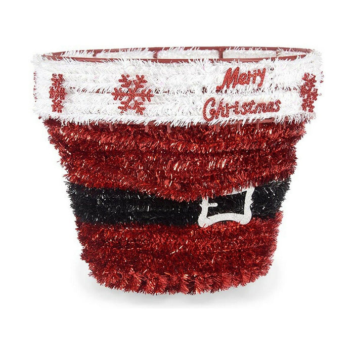 Coș Decorativ Moș Crăciun Beteală 26 x 22 x 26 cm Plastic polipropilenă