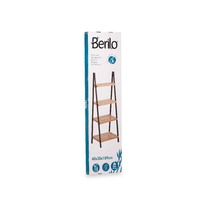 Raft de Baie Negru Natural Bambus lemn de pin 40 x 109,3 x 30 cm