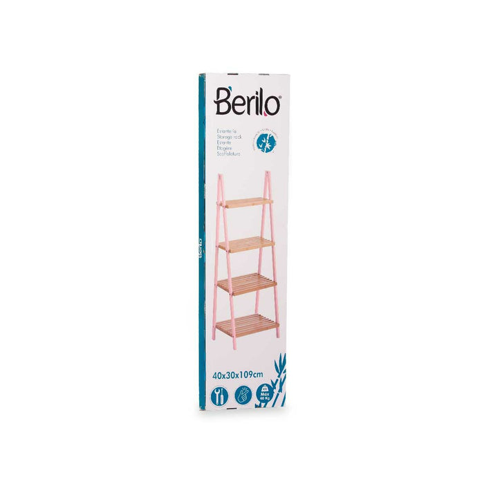 Raft de Baie Roz Natural Bambus lemn de pin 40 x 109,3 x 30 cm