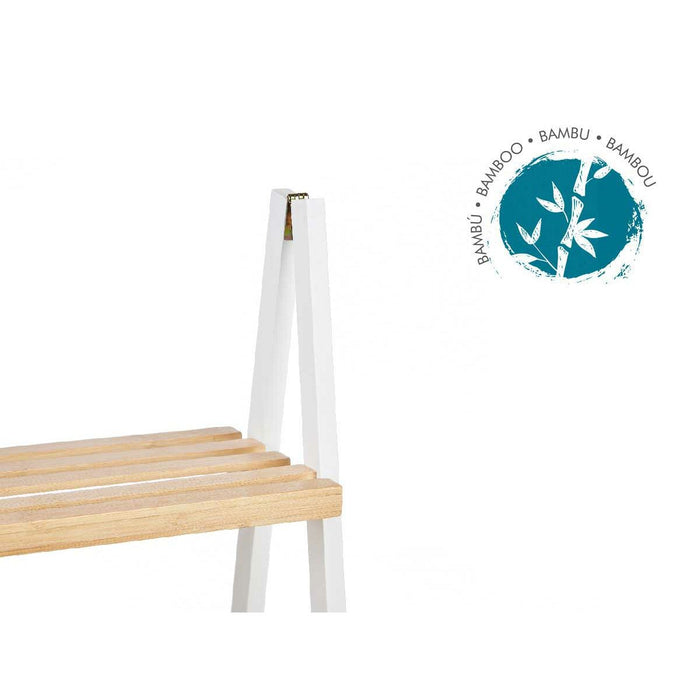 Raft de Baie Alb Natural Bambus lemn de pin 40,3 x 81,5 x 30 cm