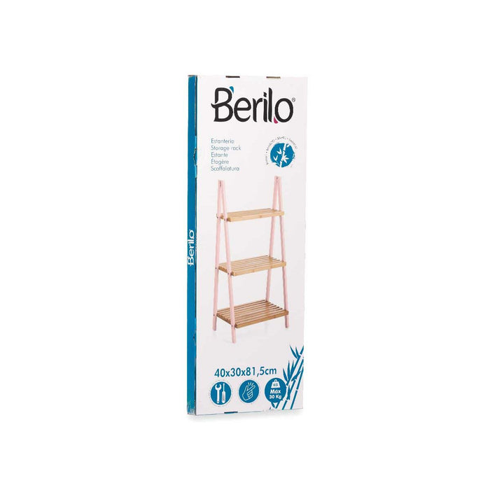 Raft de Baie Roz Natural Bambus lemn de pin 40,3 x 81,5 x 30 cm