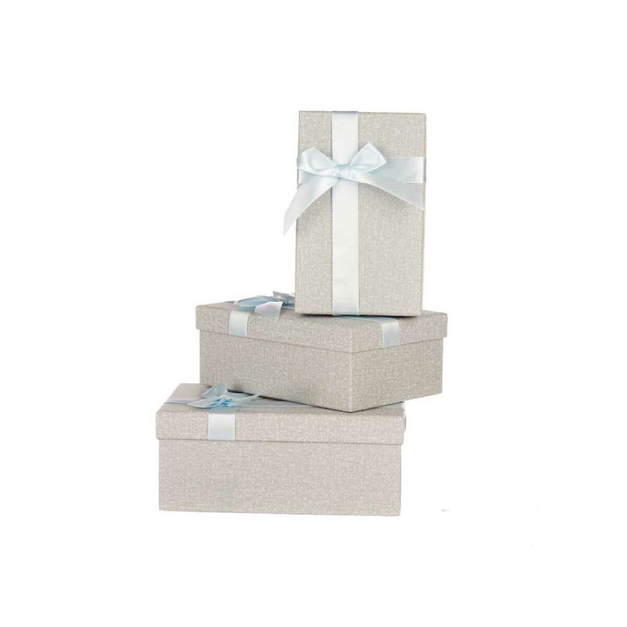 Set de Cutii Decorative Gri deschis Carton Fundă 3 Piese