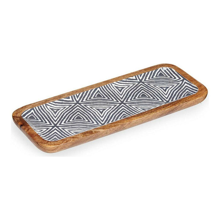 Decorațiune pentru Centrul Mesei Etnic Negru Maro Alb (38 x 15 cm)