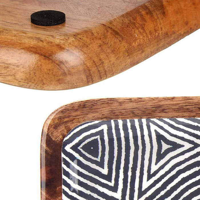 Decorațiune pentru Centrul Mesei Etnic Negru Maro Alb (38 x 15 cm)