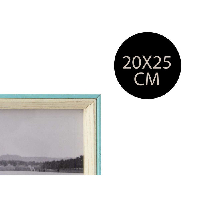 Ramă Foto Albastru Maro Deschis Geam Alb 3 x 27 x 22 cm Lemn MDF