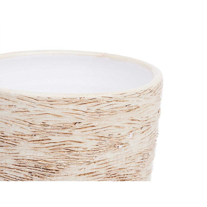 Set de ghivece Ø 20 cm Ø 25 cm 2 Piese Alb Bej Ceramică