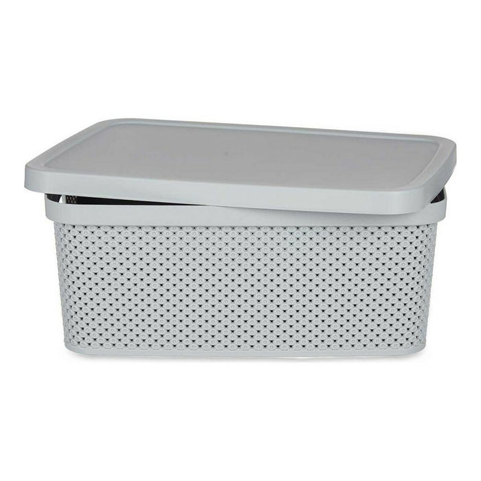 Cutie de depozitare cu capac Gri Plastic (28 x 15 x 39 cm)