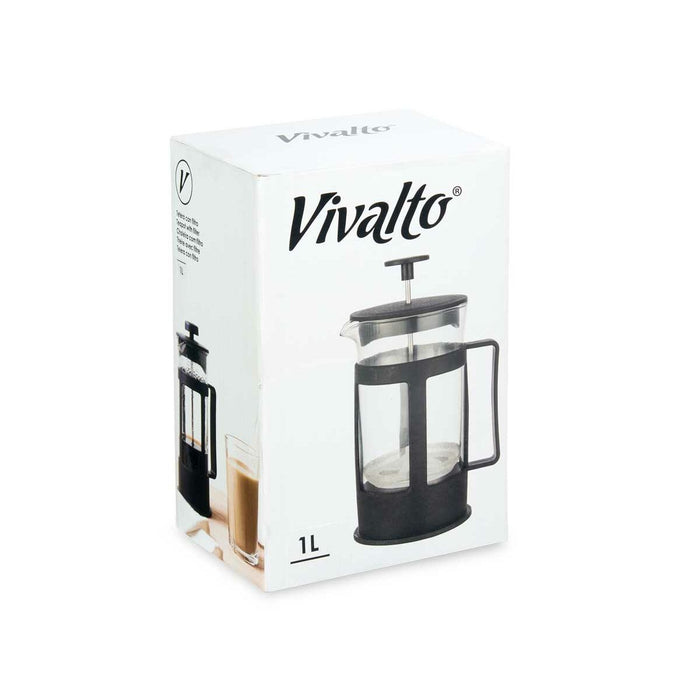 Ceainic Negru Transparent 1 L Piston