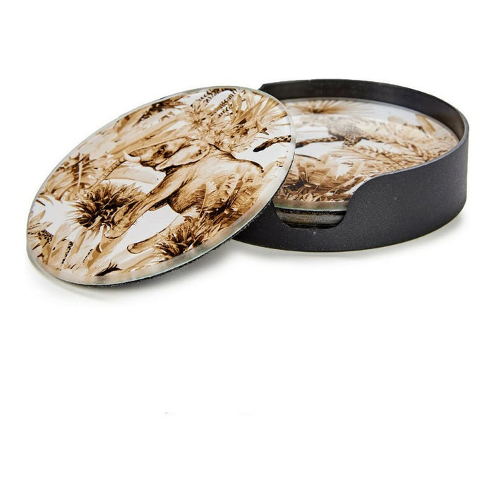 Suport pentru pahare Geam (4 uds) (Ø 10 cm)