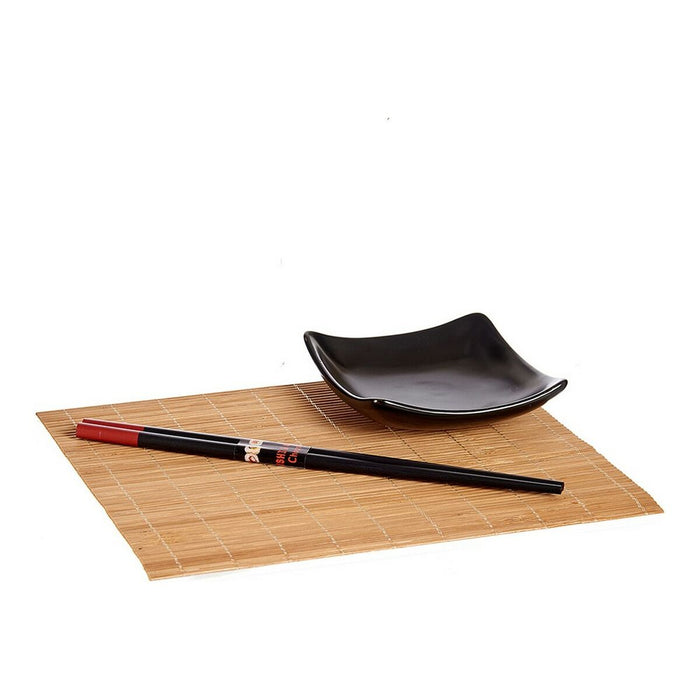 Set de Sushi Negru Maro Ceramică Bambus (6 pcs)