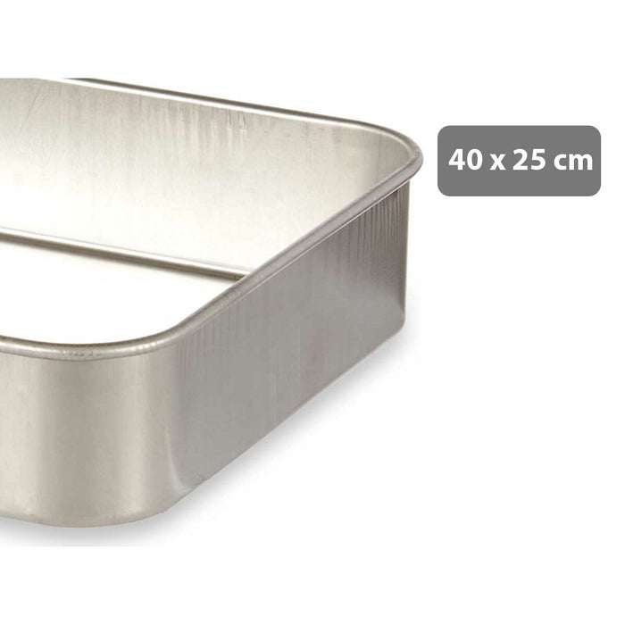 Oală pentru gratinat 26 x 6,5 x 41 cm Argintiu Aluminiu