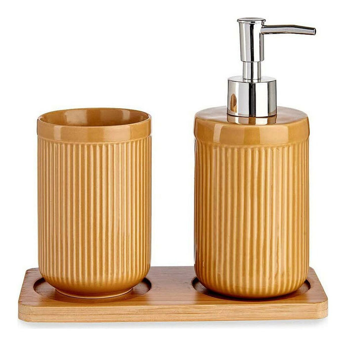 Set de Baie Ceramică Bambus Cămilă (3 pcs)