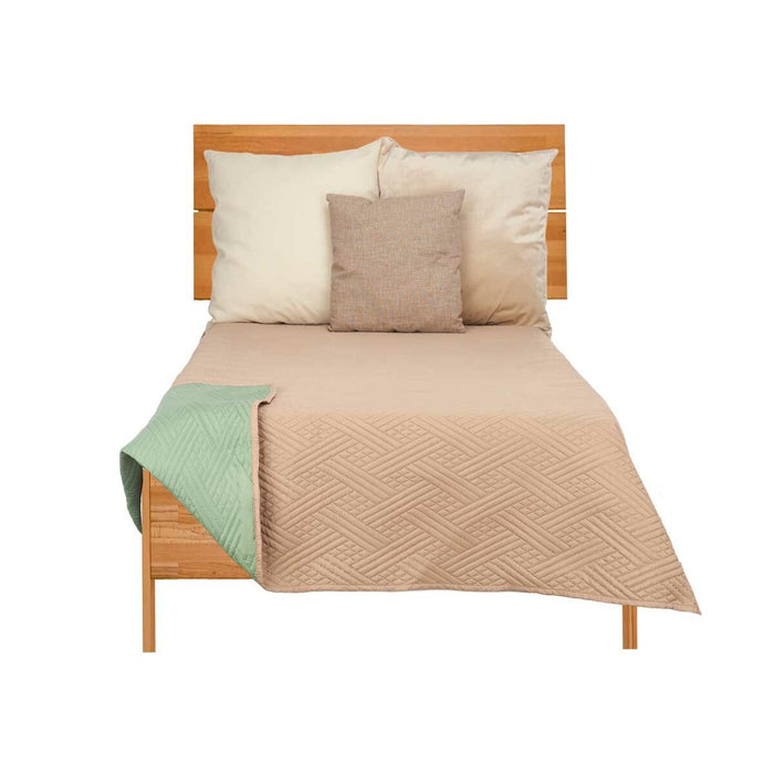 Cuvertură de pat reversibilă Natural Verde Bej