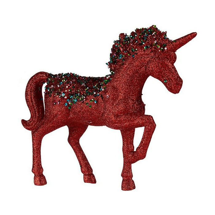 Figură Decorativă Unicorn 9,5 x 31 x 40 cm Roșu Albastru Plastic