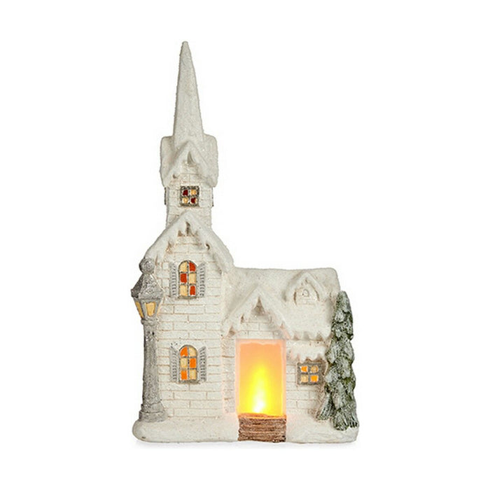 Figură Decorativă Crăciun Lumină LED Casă 11 x 53 x 28,5 cm Alb Polirășină