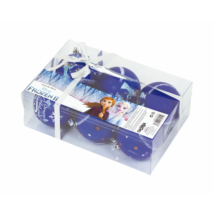 Glob de Crăciun Frozen Memories 6 Unități Albastru Alb Plastic (Ø 8 cm)