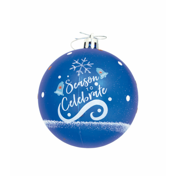 Glob de Crăciun Frozen Memories 6 Unități Albastru Alb Plastic (Ø 8 cm)