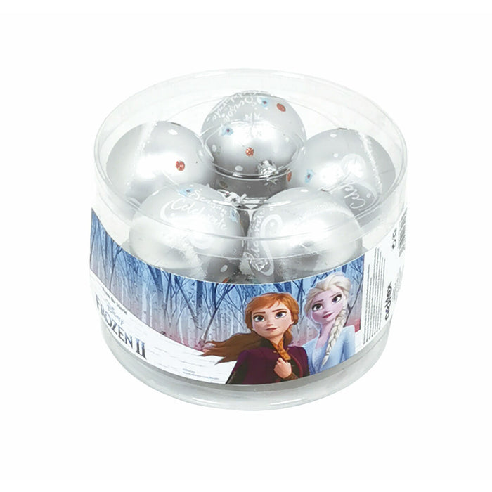 Glob de Crăciun Frozen Memories Argintiu 10 Unități Plastic (Ø 6 cm)