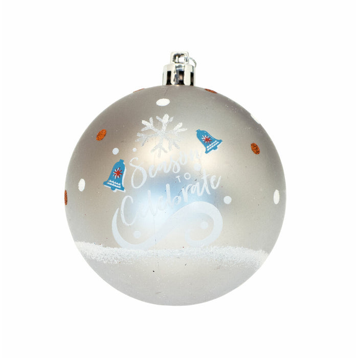 Glob de Crăciun Frozen Memories Argintiu 10 Unități Plastic (Ø 6 cm)