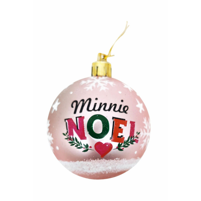 Glob de Crăciun Minnie Mouse Lucky 6 Unități Roz Plastic (Ø 8 cm)