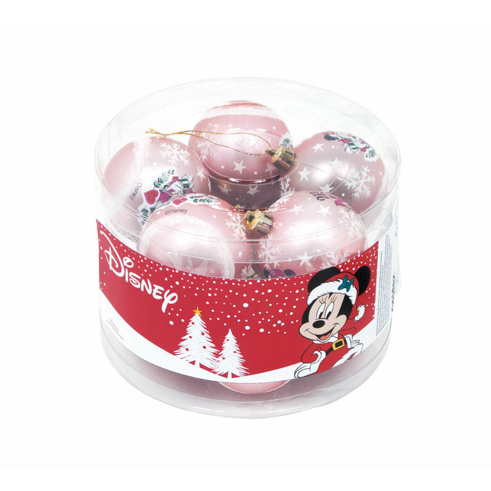 Glob de Crăciun Minnie Mouse Lucky 10 Unități Roz Plastic (Ø 6 cm)
