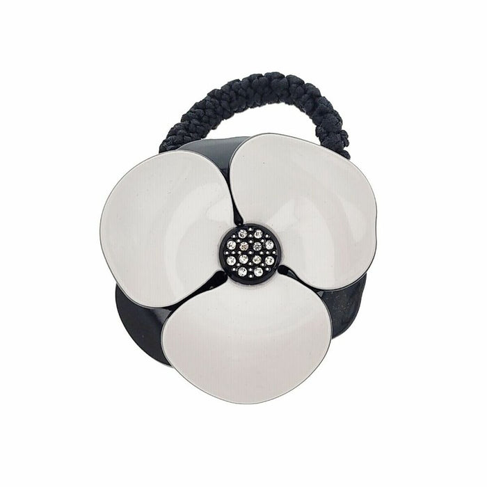 Elastic de păr Araban Floare Negru Alb