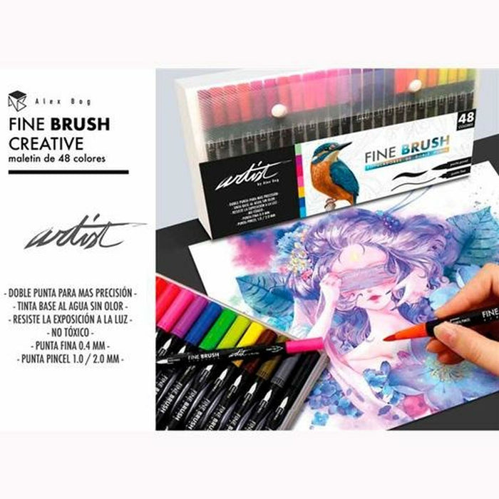 Set de Carioci Alex Bog Fine Brush Creative 48 Piese Multicolor