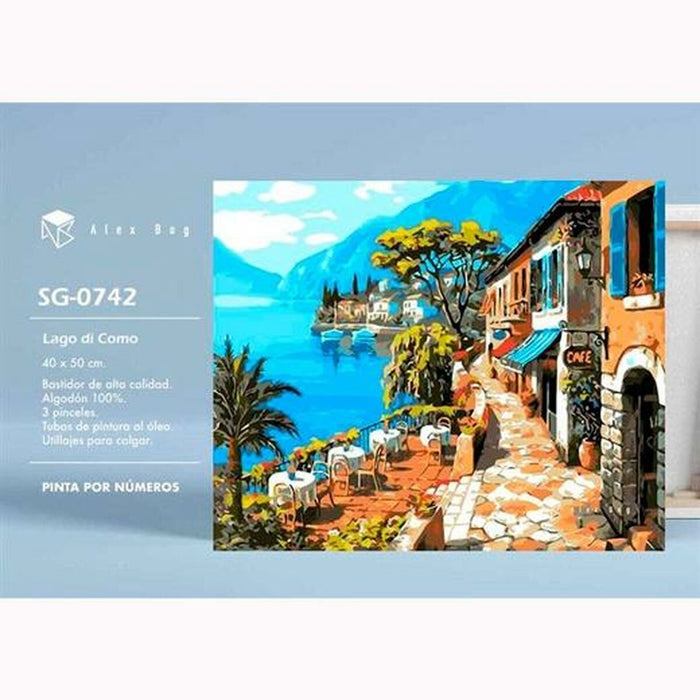 Set de pictură pe numere Alex Bog Lago di Como 40 x 50 cm Numere