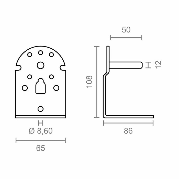 Suport pentru copertină Micel TLD08 Alb 6,5 x 8,6 x 10,8 cm Arbore 2 Piese