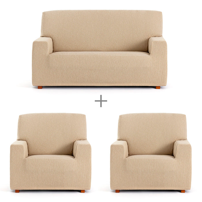 Set de huse pentru canapea Eysa TROYA Bej 70 x 110 x 210 cm 3 Piese