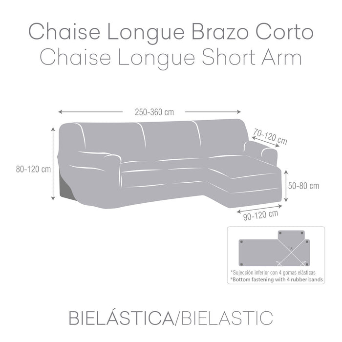 Husă de șezlong cu braț scurt drept Eysa JAZ Gri închis 120 x 120 x 360 cm