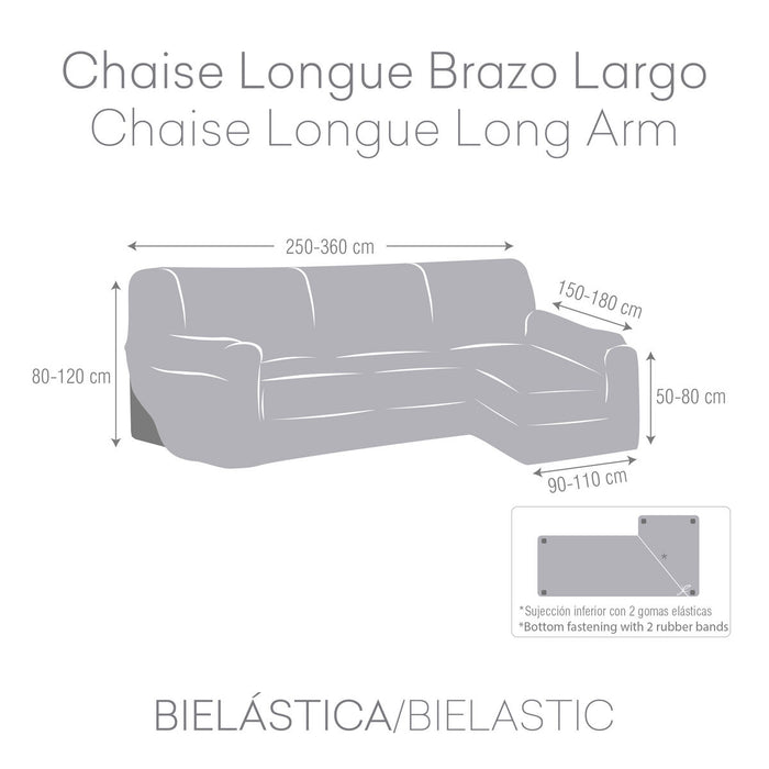 Husă de șezlong cu braț lung drept Eysa JAZ Albastru 180 x 120 x 360 cm