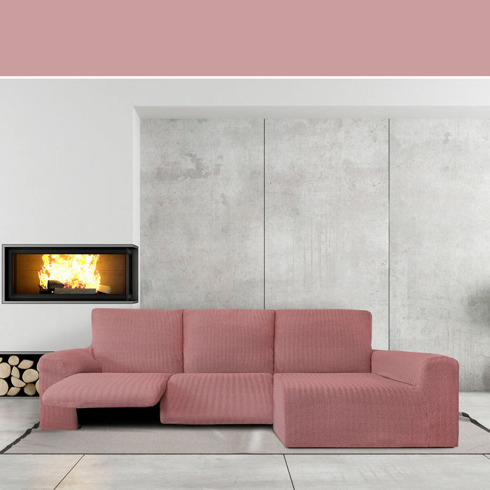 Husă de șezlong cu braț lung drept Eysa JAZ Roz 180 x 120 x 360 cm