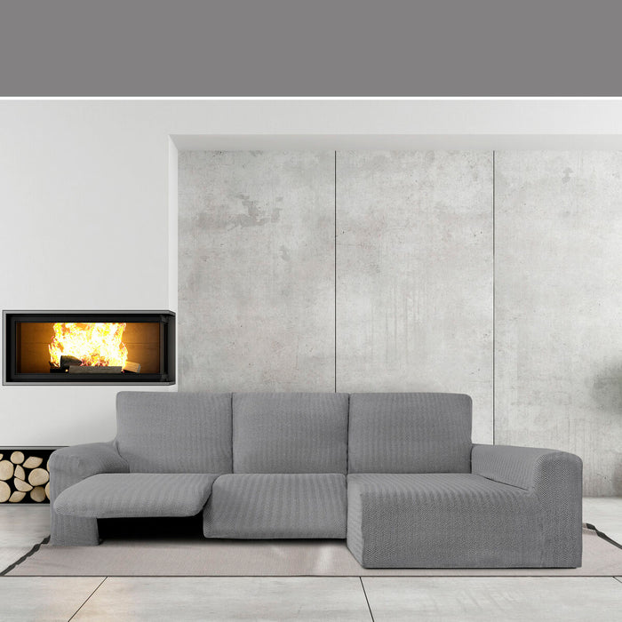 Husă de șezlong cu braț lung drept Eysa JAZ Gri 180 x 120 x 360 cm