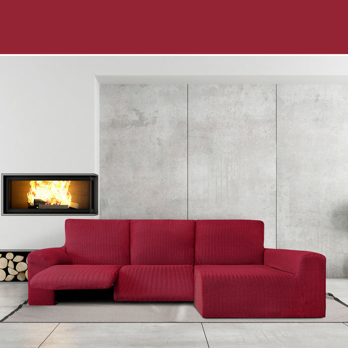 Husă de șezlong cu braț lung drept Eysa JAZ Bordo 180 x 120 x 360 cm
