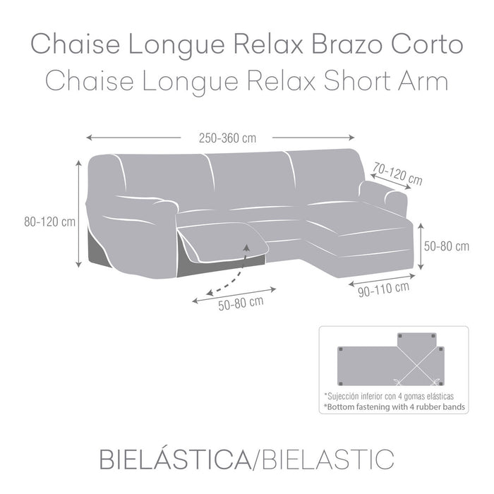 Husă de șezlong cu braț scurt drept Eysa JAZ Maro 120 x 120 x 360 cm