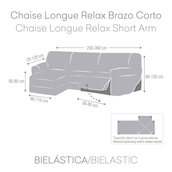 Husă de șezlong cu braț scurt stâng Eysa JAZ Roz 120 x 120 x 360 cm